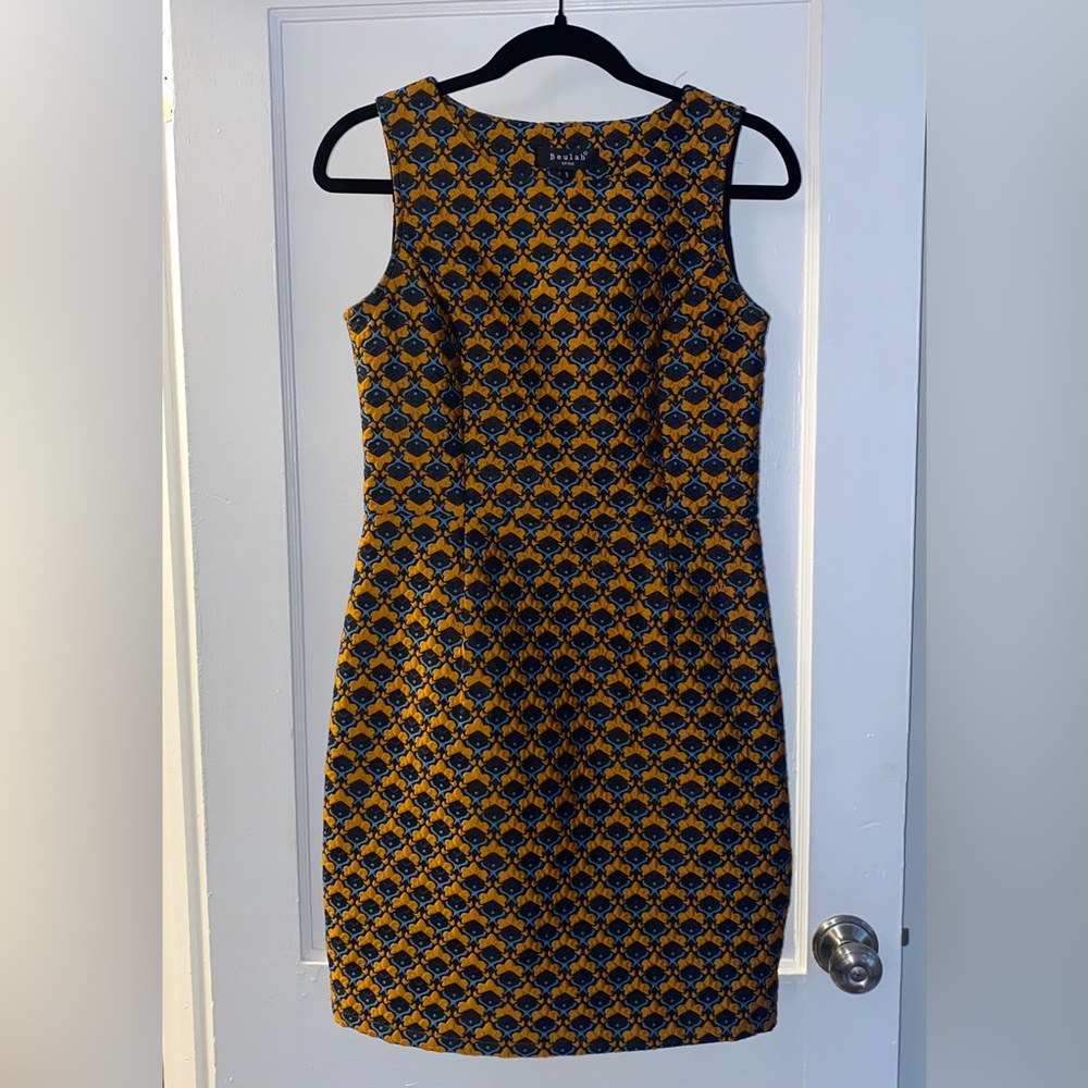 Beulah Black and Gold Sheath Cocktail Dress